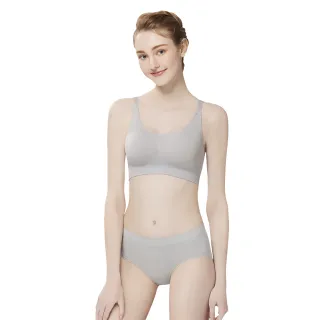 【Swear 思薇爾】舒茉希系列M-3XL石墨烯素面中腰三角女內褲(晨霧灰)