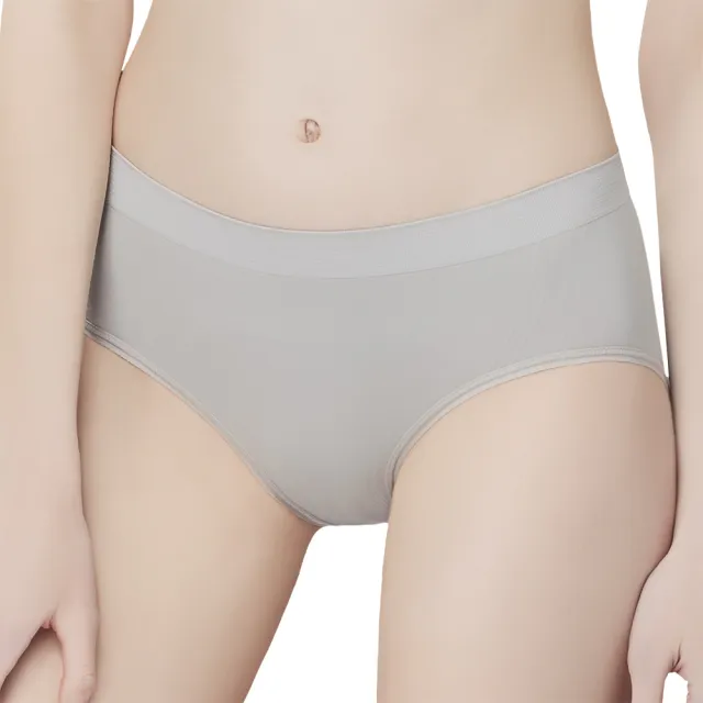 【Swear 思薇爾】舒茉希系列M-3XL石墨烯素面中腰三角女內褲(晨霧灰)