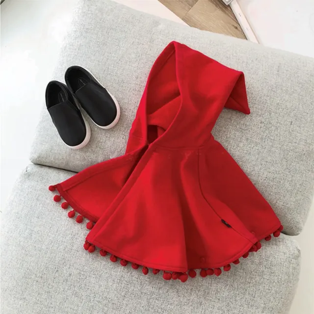 【Kori Deer 可莉鹿】女嬰配件組 - 小紅帽斗篷+寶寶襪(嬰兒童造型保暖連帽披肩披風聖誕禮物新年春節)