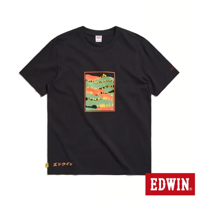 【EDWIN】男裝 白沙屯進香之旅短袖T恤(黑色)