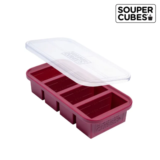 【Souper Cubes】多功能食品級矽膠保鮮盒-4格250ML/格-多色可選(副食品分裝盒/製冰盒/嬰兒副食品)