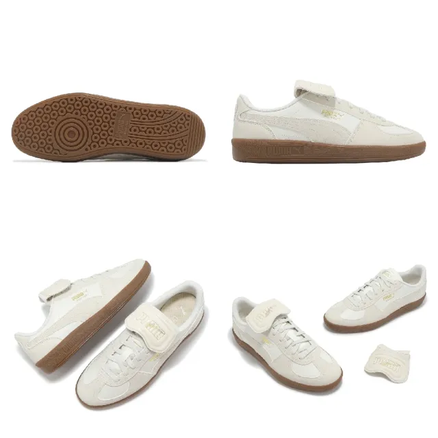 【PUMA】休閒鞋 Palermo Premium 男鞋 女鞋 米白 粉 麂皮 翻鞋舌 焦糖底 德訓鞋 同款(401744-01)