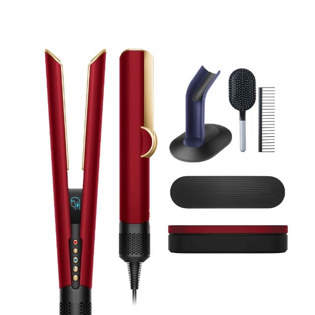 【dyson 戴森】HT01 Airstrait™ 二合一吹風直髮器 吹風機(絲絨紅 附精美禮盒) 離子夾