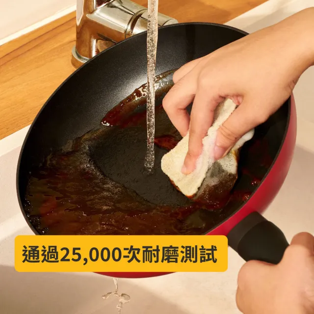 【MEYER 美亞】陶瓷不沾鍋 炒鍋28CM - 革新紅系列(IH/電磁爐適用)
