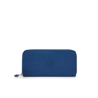 【KIPLING官方旗艦館】休閒藍拉鍊長夾-MONEY WORLD