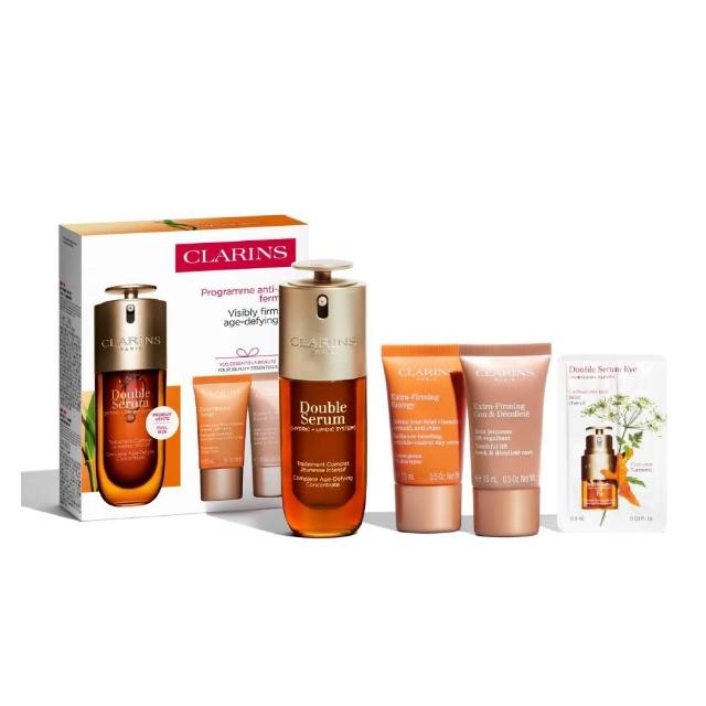 【CLARINS 克蘭詩】經典黃金雙萃精華50ml(黃金雙萃緊緻光采組/黃金雙激萃)