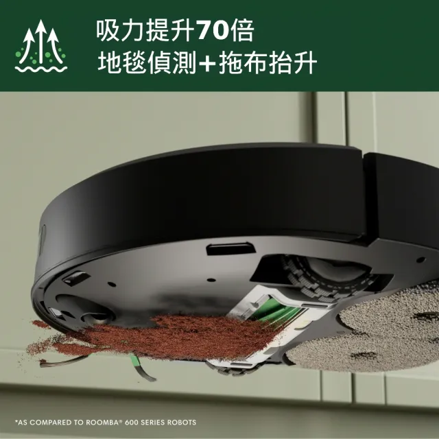 【iRobot】Roomba Plus 405 Combo 全能旋風掃拖機器人(集塵洗布風乾自潔/雙旋轉拖布/70倍吸力)