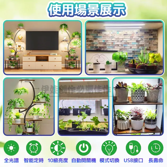 【IDREES 伊德萊斯】LED植物生長補光燈 全光譜植物燈管 USB智能定時 植物生長燈