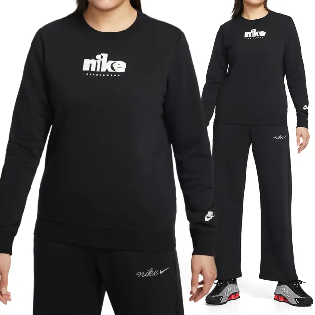 【NIKE 耐吉】As W Nsw Club Flc Std Gx Crew 女款 黑色 運動 休閒 長袖 IF0225-010