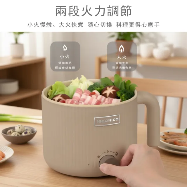 【NICONICO】輕食陶瓷鈦料理鍋/美食鍋/電火鍋/快煮鍋(NI-GP2502)