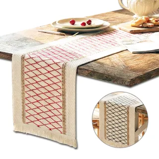 ｜Dido home｜北歐風格 棉麻編織長桌巾桌旗-網格(HM244)