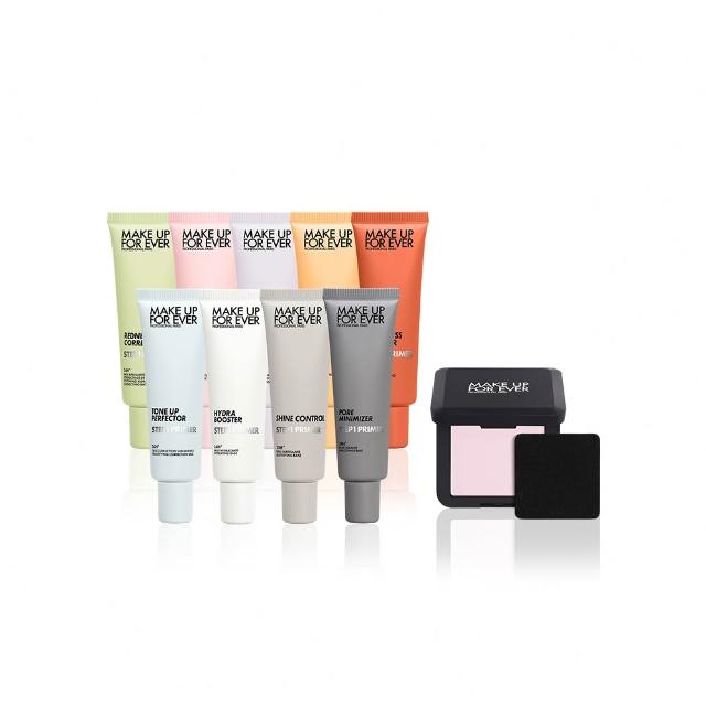 【MAKE UP FOR EVER】妝前定妝完美組(第一步妝前乳30ml+粉無痕光圈蜜粉餅4.5g)
