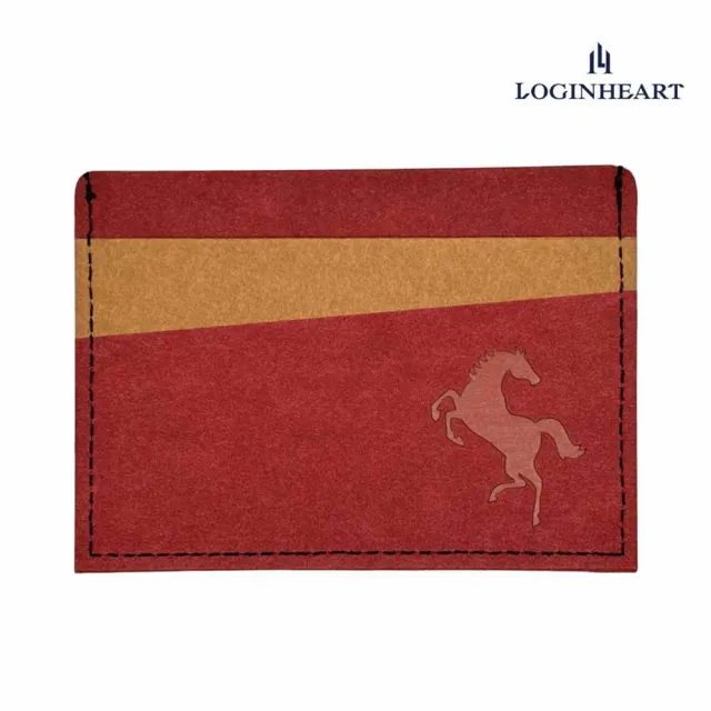 【LOGINHEART】免取卡正面感應卡夾 一馬當先・紅棕 卡夾 卡套  各類卡片 直接感應不受其他