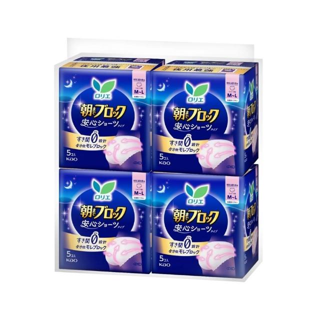 【Laurier 蕾妮亞】2箱組-8包共40片 日本製超吸收夜用褲型衛生棉(5片*4包*2箱/共40片)