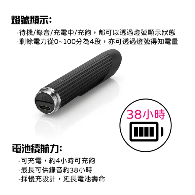 【VITAS/INJA】超微聲筆型錄音筆 P600(64G)