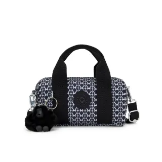 【KIPLING官方旗艦館】經典老花輕巧圓筒手提肩背兩用包-BINA MINI