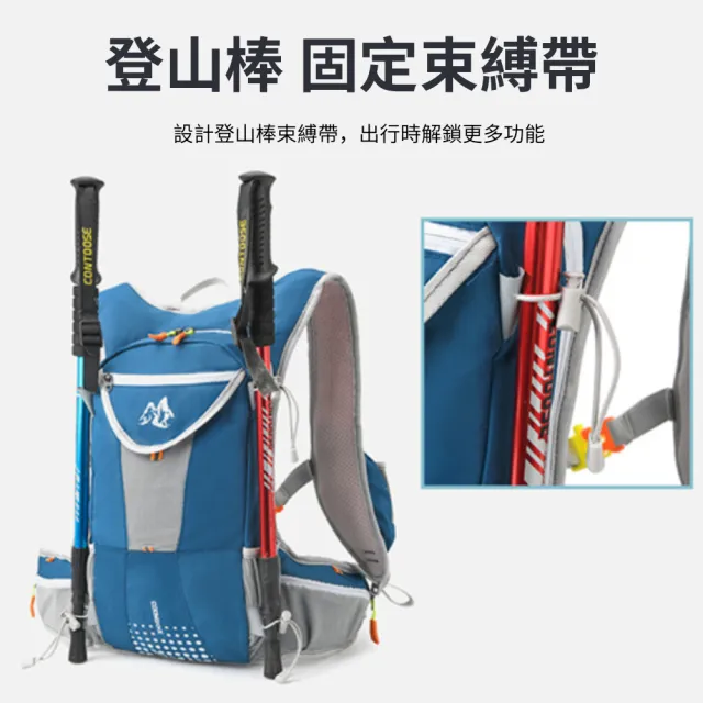 【Flix】戶外運動騎行後背包 防潑水越野跑步包 自行車騎乘背包 登山運動背包 透氣雙肩包 男女水袋包