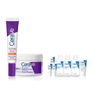 【CeraVe 適樂膚】全新上市緊緻修護組★極抗痕C10煥亮修護精華*極抗痕多肽緊緻修護精華(全新緊緻小紫霜)