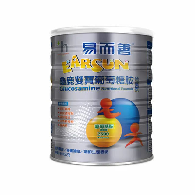 【易而善】龜鹿雙寶葡萄糖胺營養素奶粉800gX4罐 (膠原蛋白 鯊魚軟骨粉 關鍵行動力 薑黃)