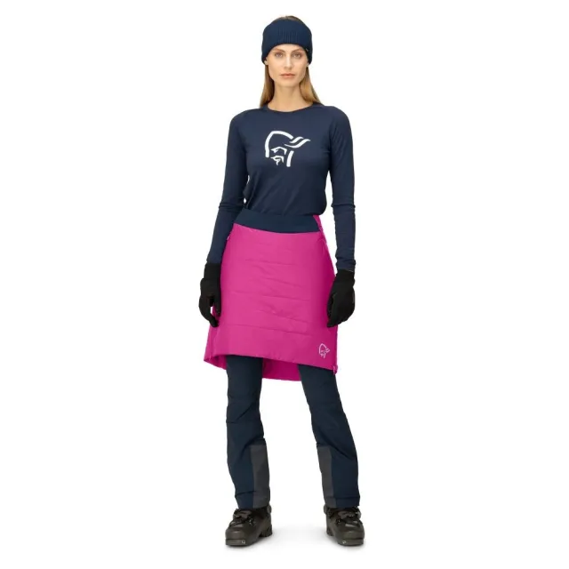 【NORRONA】falketind thermo80 保暖圍裙 女款 紫紅色