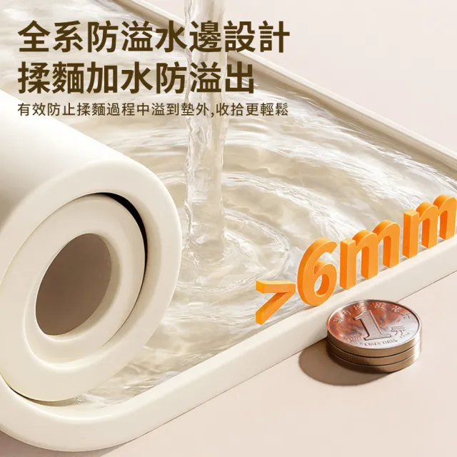 【LZQ】家用矽膠防滑揉麵墊 60*40CM 厚6MM 加厚不沾烘焙墊 帶刻度防溢水和麵墊 料理墊 隔熱墊 食品級桿面墊