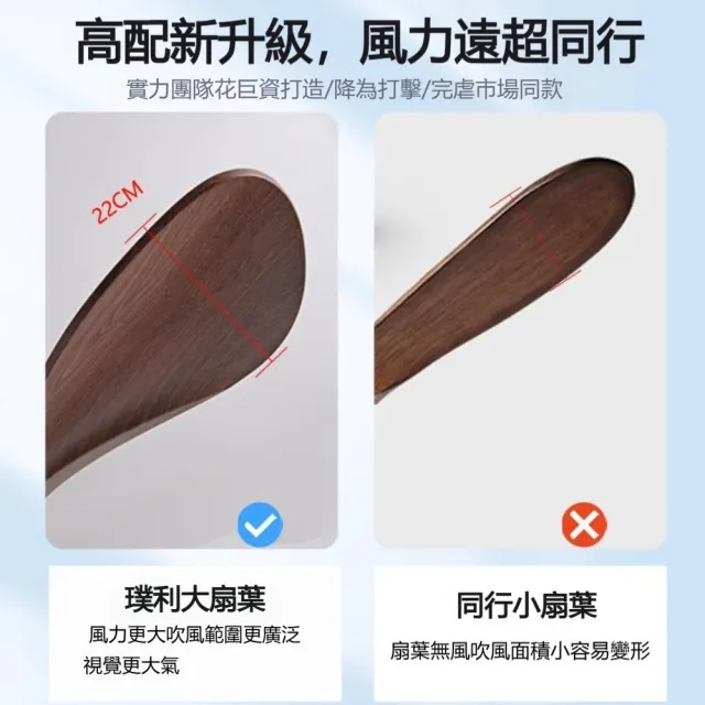 美式復古客廳吊扇燈 家用風扇燈 3色變光風扇吊燈 （ 變頻壁控/燈盤22CM-白/黑色-52寸）