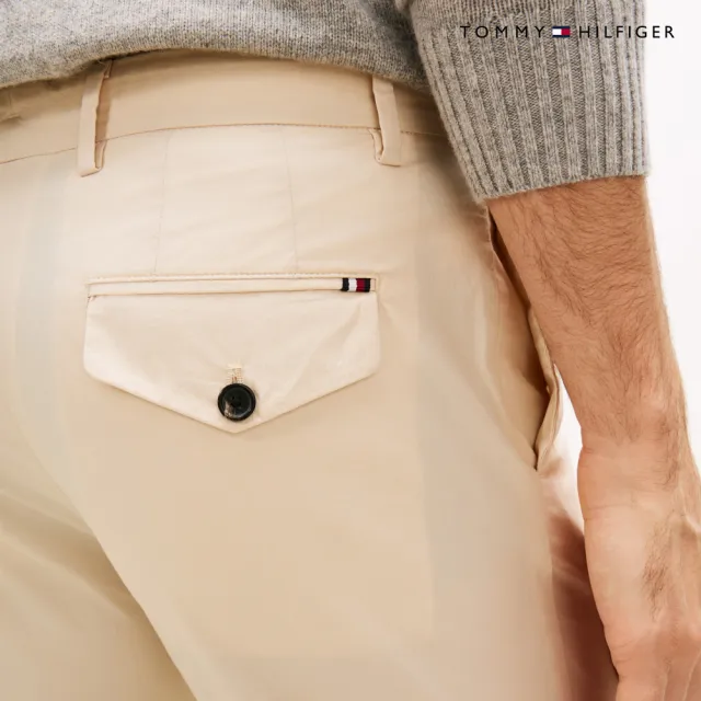 【TOMMY HILFIGER】官方旗艦館Denton 彈性府綢棉斜紋長褲_棕色