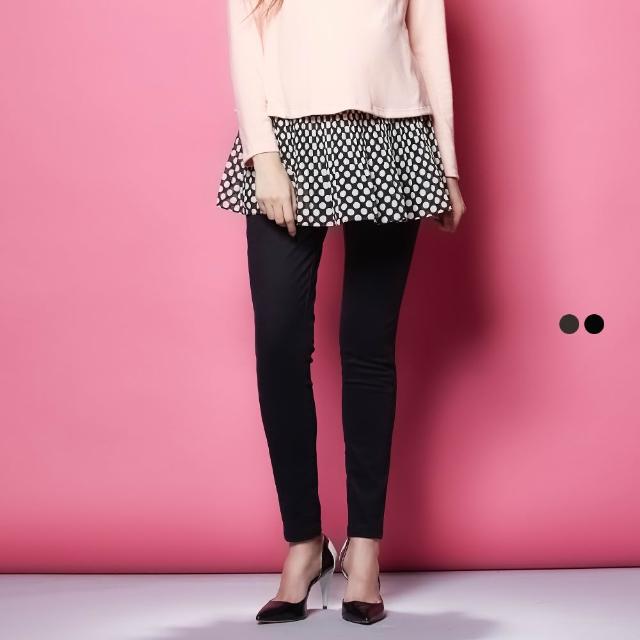【Gennies 奇妮】OL時尚修身煙管褲-黑/棕(孕婦褲 長褲 前後口袋 一體成型 無痕褲頭 歐歐咪妮)