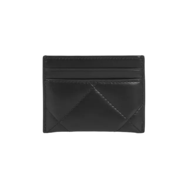 【TORY BURCH】Kira 菱格紋縫線4卡卡片夾/名片夾(黑色)