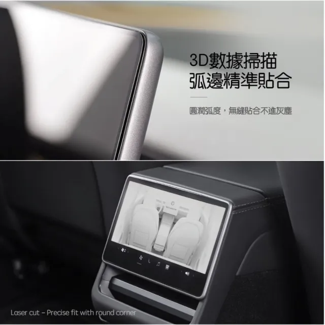 【TPARTS】特斯拉 煥新版Model 3/煥新版Model Y 中控螢幕鋼化膜 中控+後排螢幕