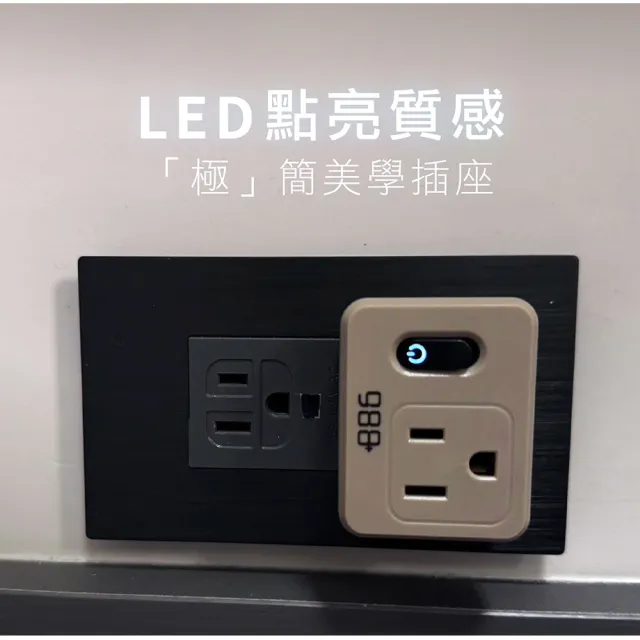 【+886】極野家 1開1壁插轉換器/過載保護 V2 HWS2110(3色可選)