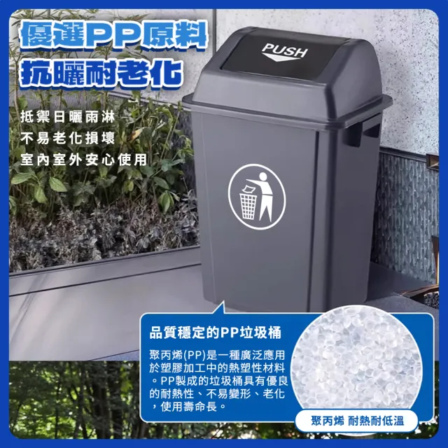 無蓋60公升 垃圾桶蓋 回收筒 長方形垃圾桶 165-PTC60 加蓋垃圾桶 窄型垃圾桶 垃圾桶 大垃圾桶