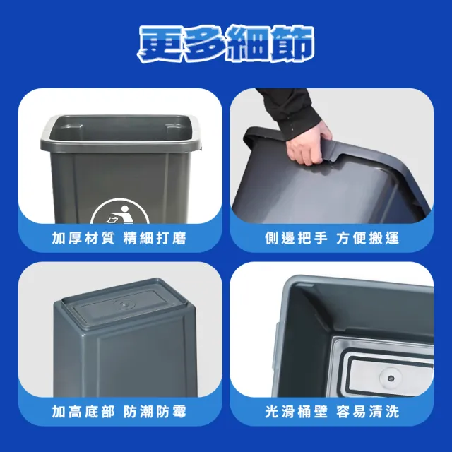 無蓋60公升 垃圾桶蓋 回收筒 長方形垃圾桶 165-PTC60 加蓋垃圾桶 窄型垃圾桶 垃圾桶 大垃圾桶