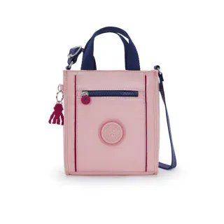 【KIPLING】（網路獨家款） 粉藍拼接簡約手提肩背兩用包-ASYA