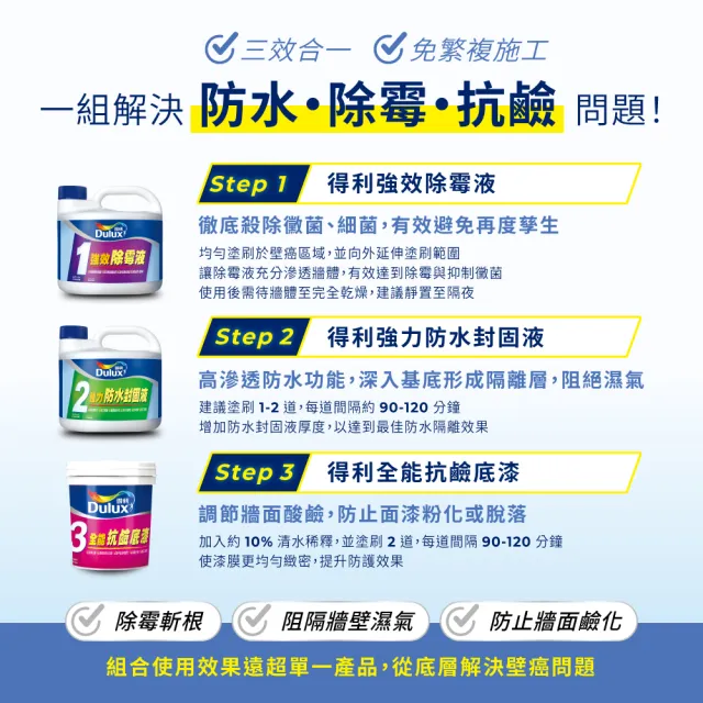 【得利】抗壁癌威力包（3公升組裝）(壁癌)