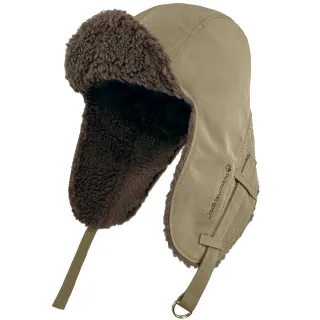 【Jack wolfskin 飛狼】中性款 2way 防風抓絨飛行帽 防撥水保暖帽(棕卡其)