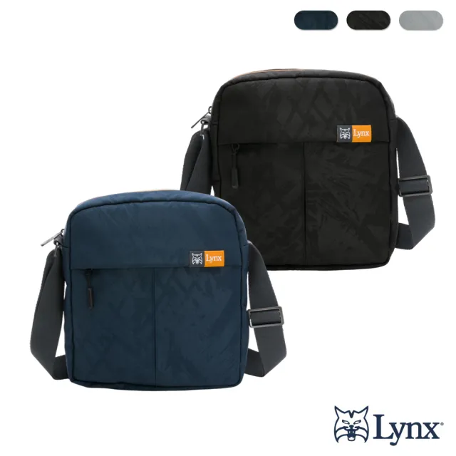 【Lynx】美國山貓簡約時尚男士單層直式斜背側背包(中) - 多色可選