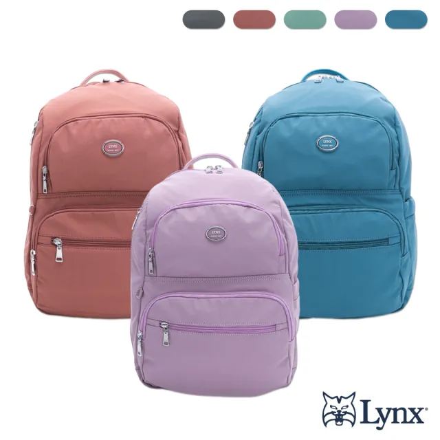 【Lynx】美國山貓防潑水尼龍布可插行李箱拉桿多功能後背包雙肩包(大) - 多色可選
