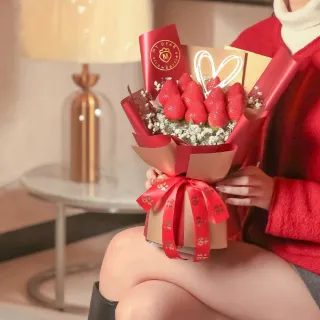 【MyDearStrawberries】新年一路發草莓花束禮盒組(水果花束/情人節/告白/生日禮物/草莓)