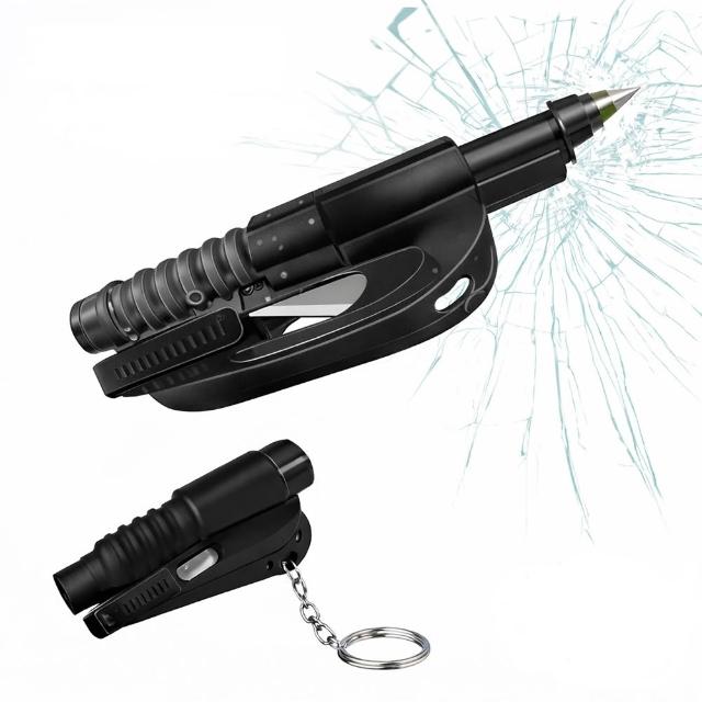 【AHOYE】逃生用迷你破窗器 2入 割安全帶 口哨 擊破器