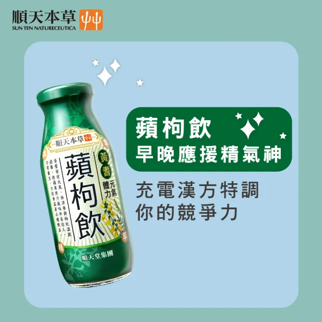 【順天本草】好運特調禮盒-光亮好蘋 (含蘋枸飲2瓶+亮妍飲2瓶+好眠飲2瓶+光亮飲2瓶)