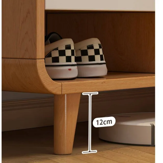 【Quality 聚家】原木風大容量鞋櫃 120cm長 開放收納門廳簡約儲物櫃   靜音鉸鏈/層板可拆/大容量