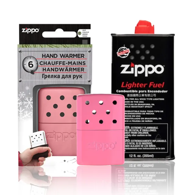 【Zippo】暖手爐 懷爐-小型粉紅色-6小時＋355MLZippo專用油(暖手爐 懷爐)