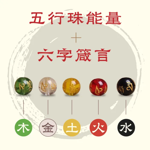 【CaiJinDian 綵金殿】六字箴言五行開運手鍊 ( 提升整體運勢 五行補運 平安繩 過爐加持)