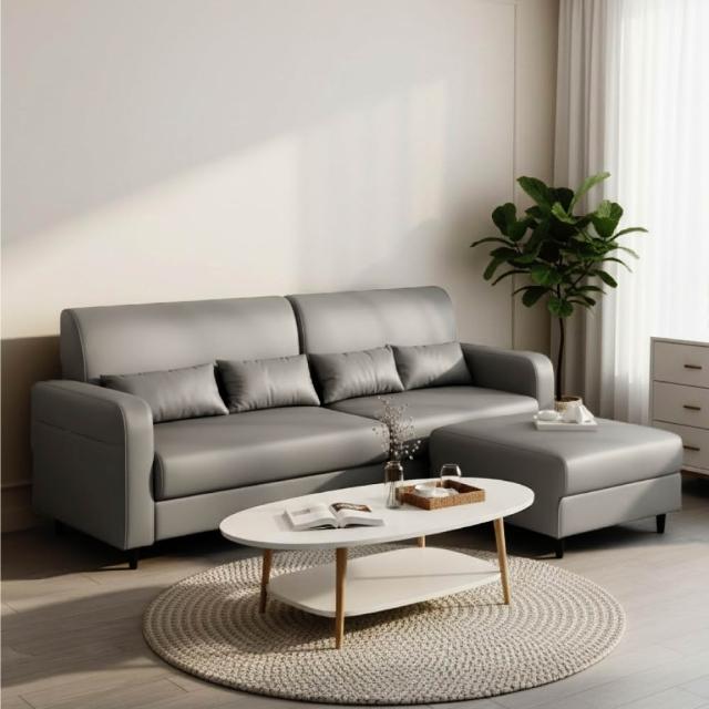 【IHouse】耐磨貓抓皮活動L型沙發
