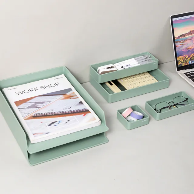 【Deli 得力】Nusign紐賽 桌面收納盒/6件組(ENS001)