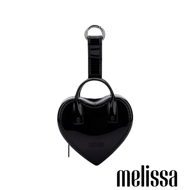 【Melissa】素面愛心造型耳機包(黑色) 防潑水