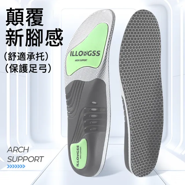 【MUAN】機能運動足弓支撐鞋墊扁平足鞋墊(久站上班減壓鞋墊/足弓鞋墊/運動鞋墊/吸震緩衝/久站久走)