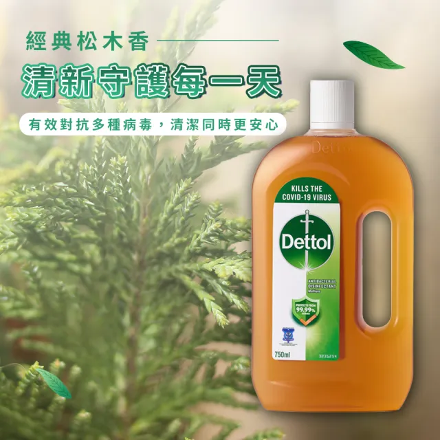 【Dettol 滴露】消毒藥水 750mlx3入(居家清潔/醫療/強效殺菌/除？除蟲/家居消毒/衣物除菌/滴露消毒水)