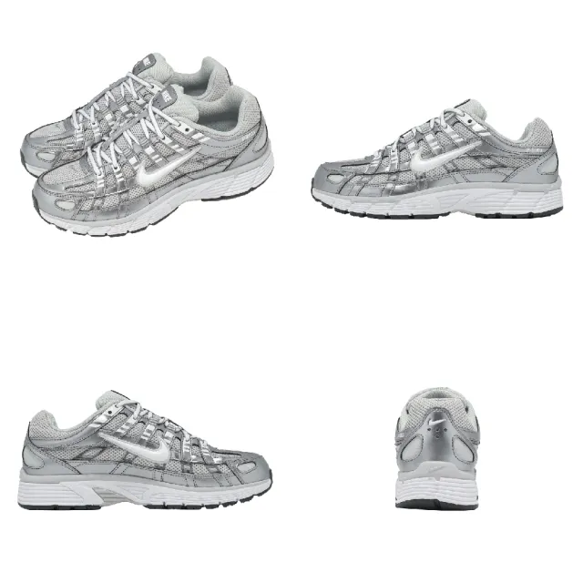 【NIKE 耐吉】休閒鞋 Wmns P-6000 女鞋 灰 白 復古 緩震 運動鞋  IO3496-001